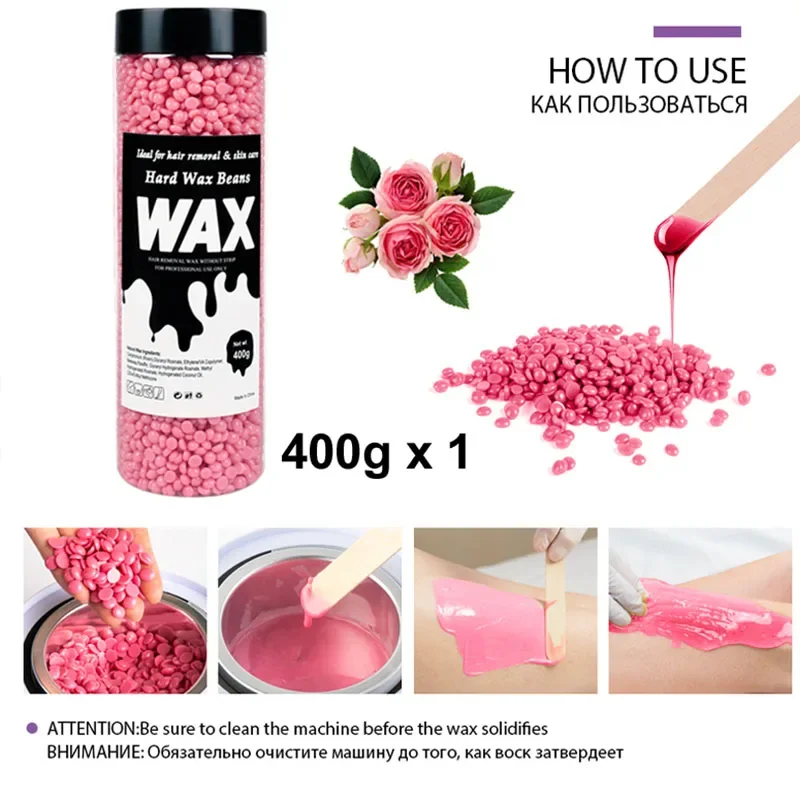 200g/400g Bottled Wax Beans Depilatory Hot Film Pellet Removing Bikini Face Hair Legs Arm Hair Removal Bean Unisex Removal