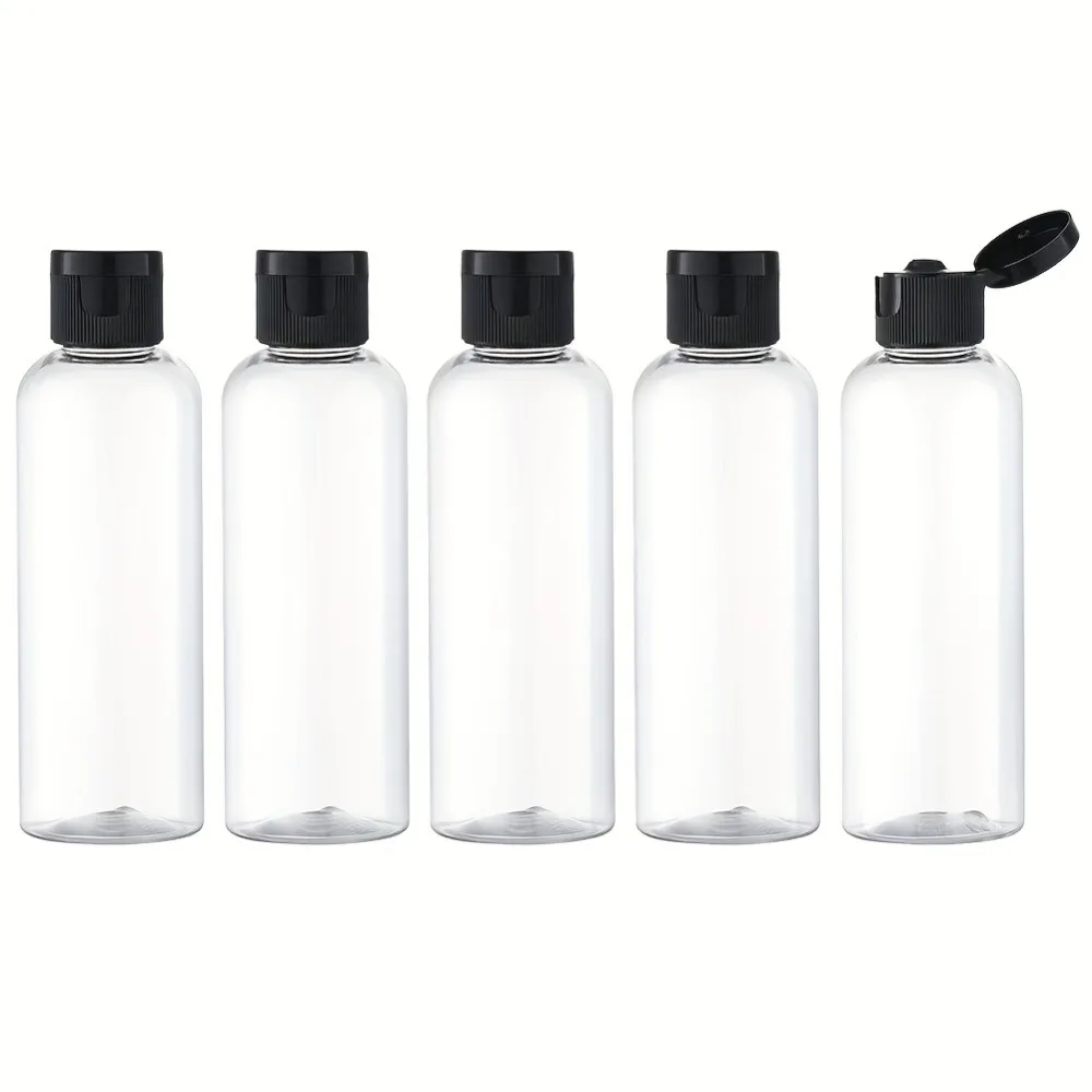 5PCS 30/50/100ML 리필 가능 빈 플라스틱 투명 병 플립 캡 휴대용 짜기 샴푸 컨디셔너 여행 병
