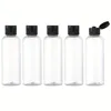 5PCS 30/50/100ML Refillable Empty Plastic Transparent Bottle with Flip Cap Portable Squeeze Shampoo Conditioner Travel Bottles 1