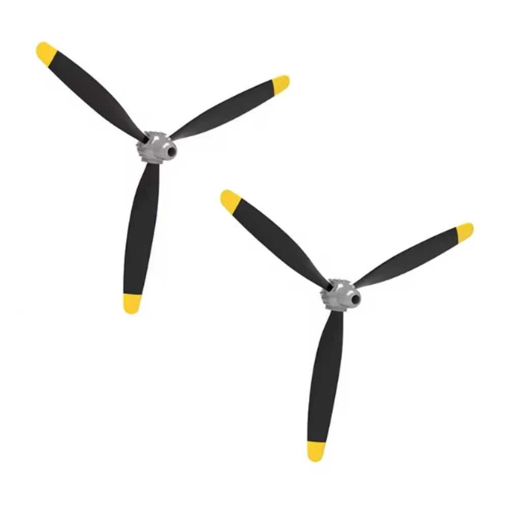 Hélice de rechange pour avion RC 5.2 cm, vue de dessus montrant les pales symétriques, compatible Volantexrc T28
