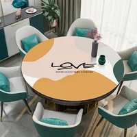 Nappe ronde en PU imperméable, tapis de Table à dîner, résistant à l'huile, comptoir de cuisine, décoration de la maison, tapis de bureau de Restaurant moderne 2