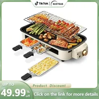Pukomc Smokeless Indoor Grill Mother's Day, Non-Stick Cooking Removable Plate, Portable Electric Korean BBQ Grill 1