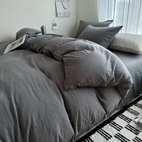 Ensemble de literie en coton massif, linge de lit avec drap, housse de couette, taies d'oreiller, drap de lit pour Couple, King, Queen, Double, taille 3