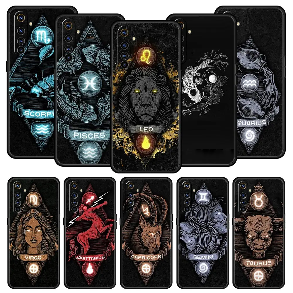 Zodiac-Inspired Protective Case for Realme - Aries, Leo, Libra, Pisces, Virgo Design