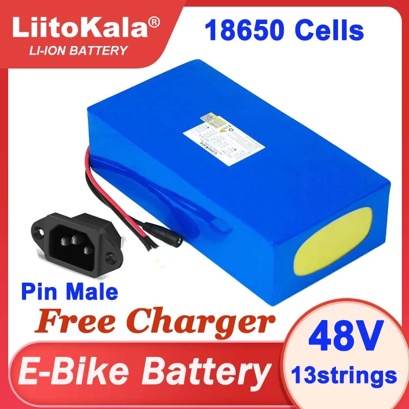 Liitokala 48V 32ah 1500W Elektrische Fiets Batterij 13S 20ah 24ah 18ah 15ah 18650 Lithium Batterijen Voor 54.6v 750W 1000W Ebike Motor