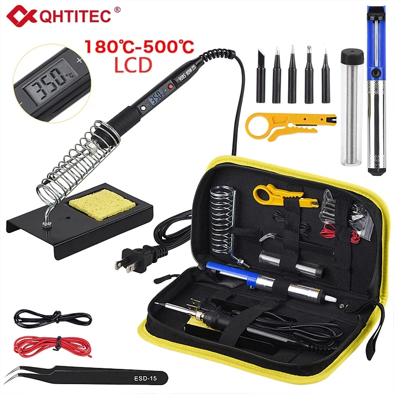 best soldering iron for electronics JCD 80W Soldering Iron Kit Adjustable Temperature LCD Digital Display Welding Repair Tools 220V/110V With Tin suction pump Set best soldering iron for electronics