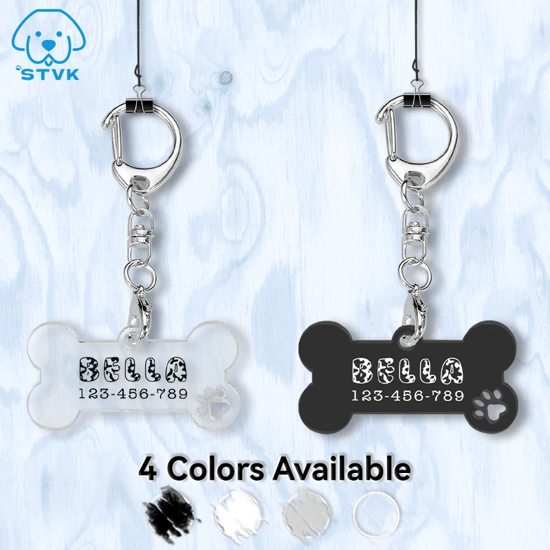 

Free Engraved Pet ID Tag Customizable Anti-lost Tag for Dog Pets ID Name Collar Tags Puppy Bone Pendant Pet Collars Accessories