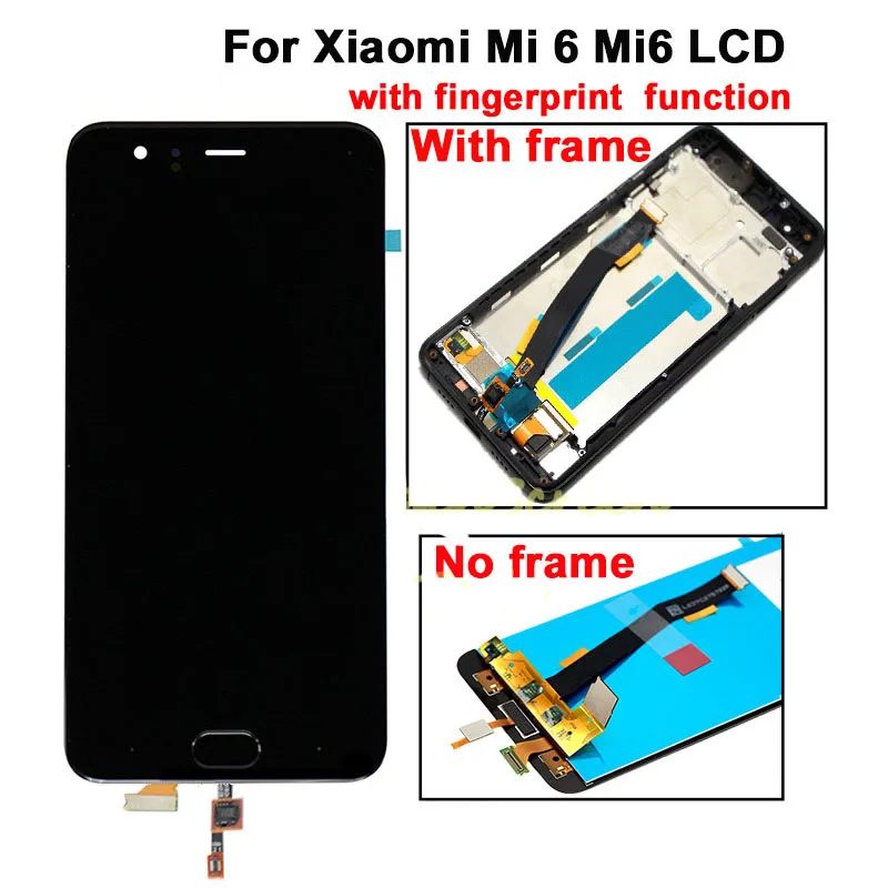 

5.15" For Xiaomi Mi6 LCD With Fingerprint For XIAOMI Mi6 LCD Display Mi 6 Touch Screen Digitizer Replacement Parts Assembly Best