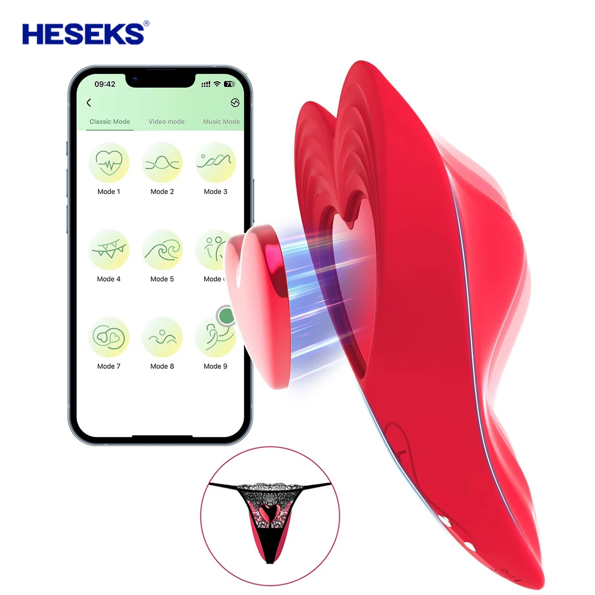 HESEKS Wearable Panty Vibrator with Magnetic Clip App Control Butterfly Vibrator Portable Invisible Adult Sex Toys for Women sex toys