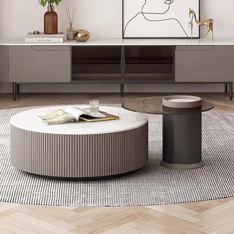 

Modern Luxury Coffee Tables Round Glamour Wood Nordic Coffee Tables Design Storage Muebles Para El Hogar Living Room Furniture