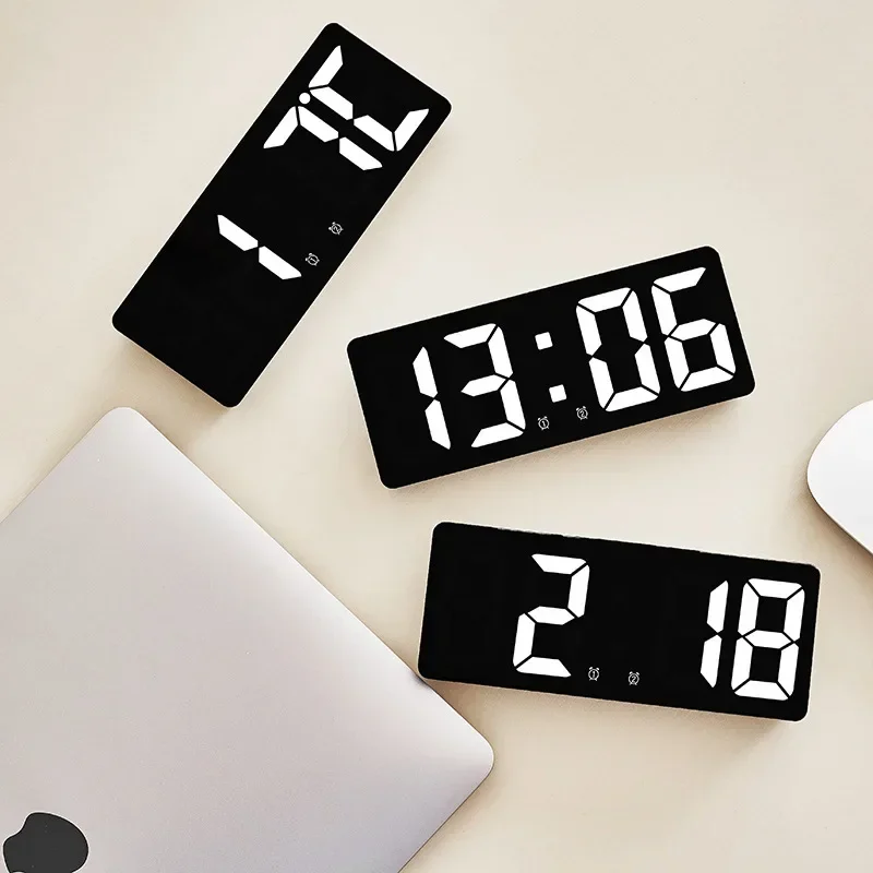 Multifunctional LED Digital Clock Color Nightlight Temperature Calendar Alarm Large Electronic Backlight Home Decor