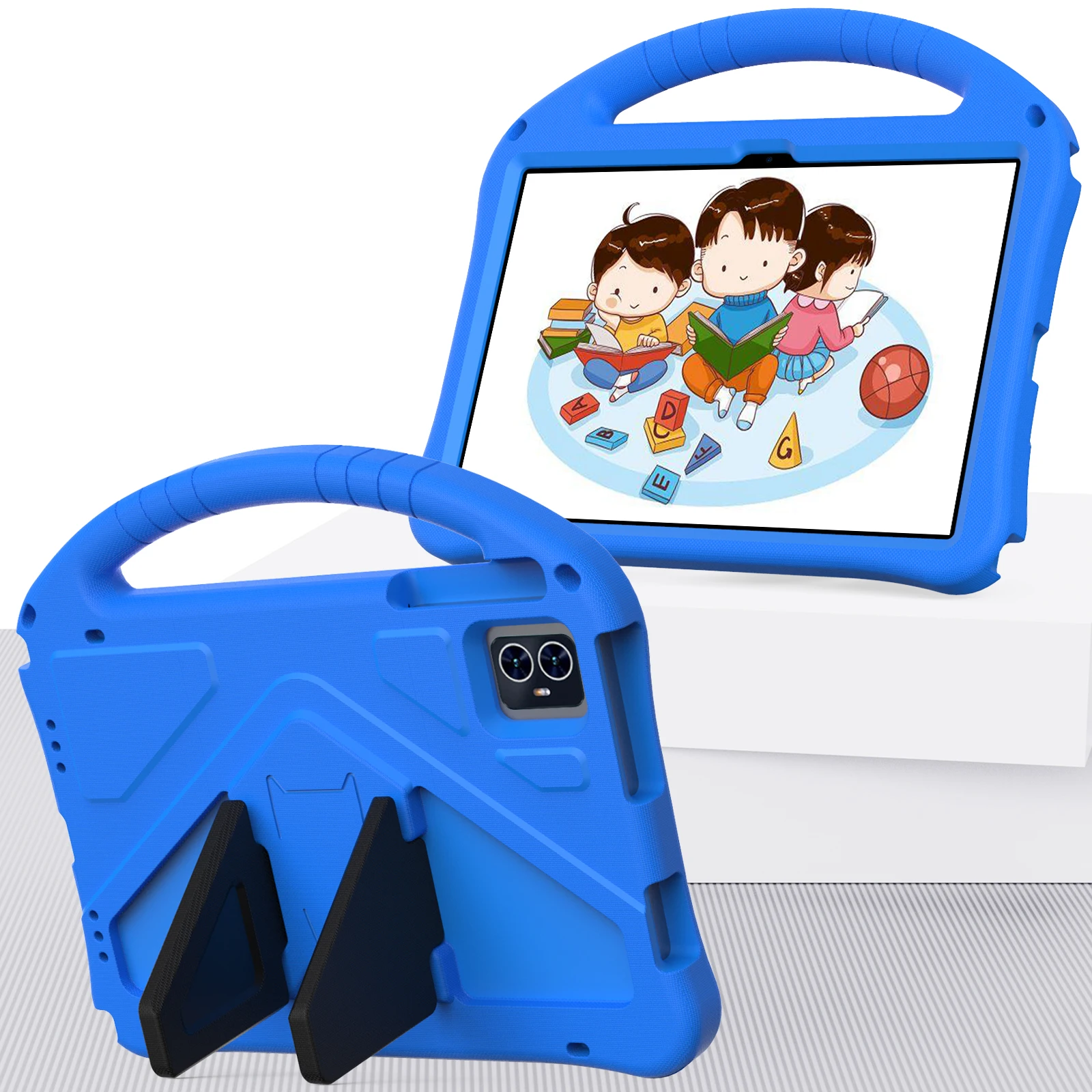 Kids Safety Shockproof EVA Foam Tablet Case with Rear Kickstand - Portable Cover