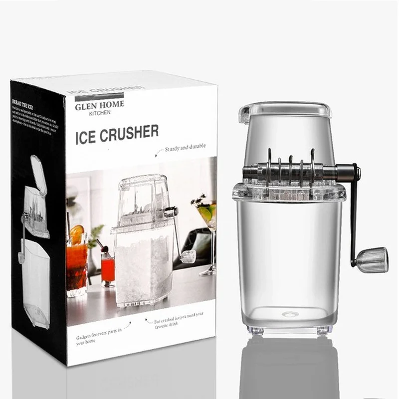 Home Manual Ice Crusher Multi-function Hand Shaved Ice Machine Chopper Kitchen Bar Blenders Tools Snowflake Ice Cream Machine