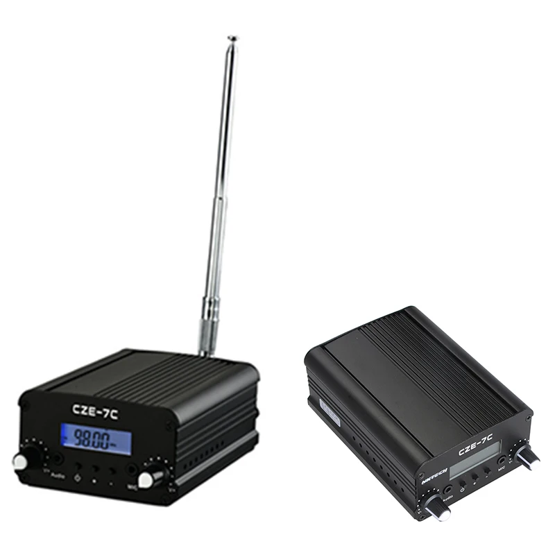 CZE 7C PLL FM Transmitter Radio Broadcast Station 1W/7W Stereo Frequency 76 108Mhz Pro Campus