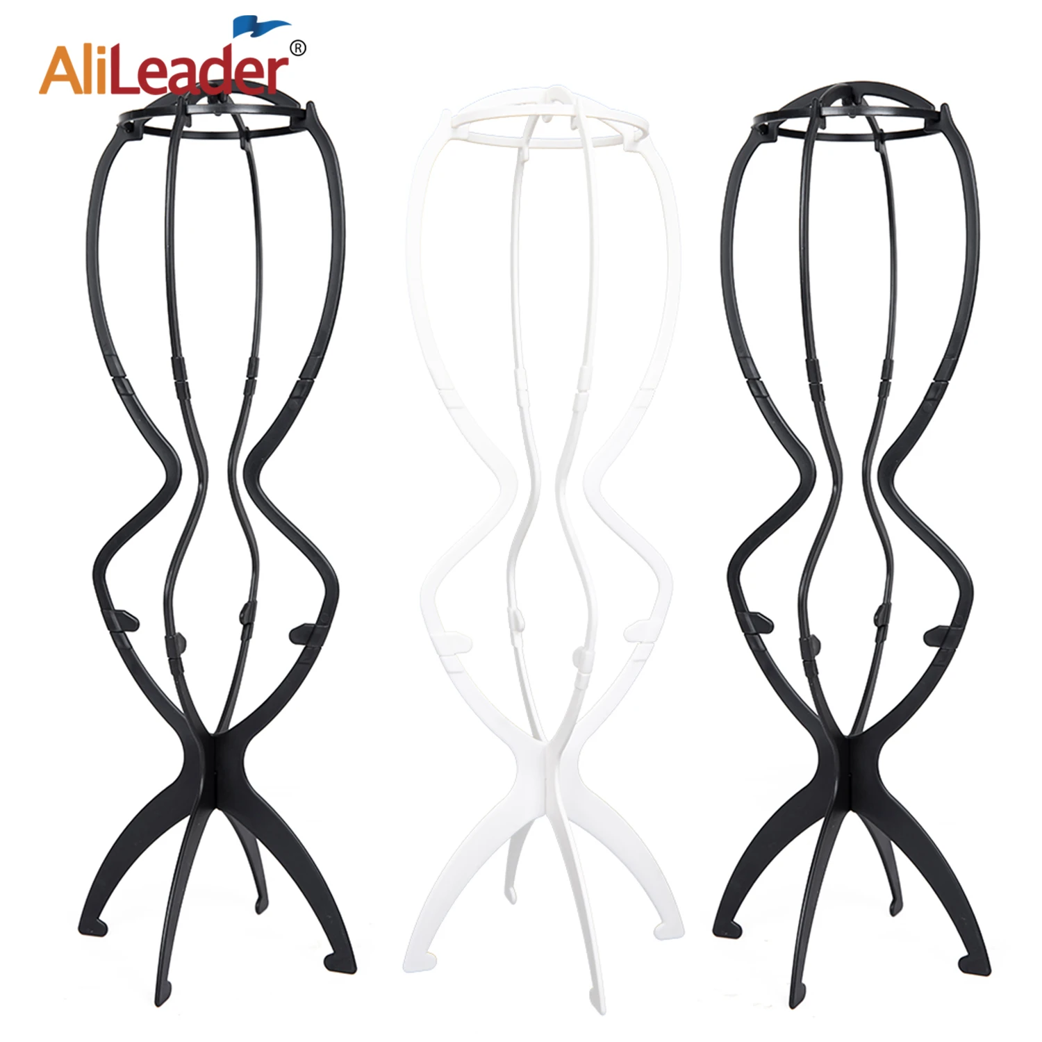 PlasticWigStandHolderForLongWigsHatDisplayWigStandBlack