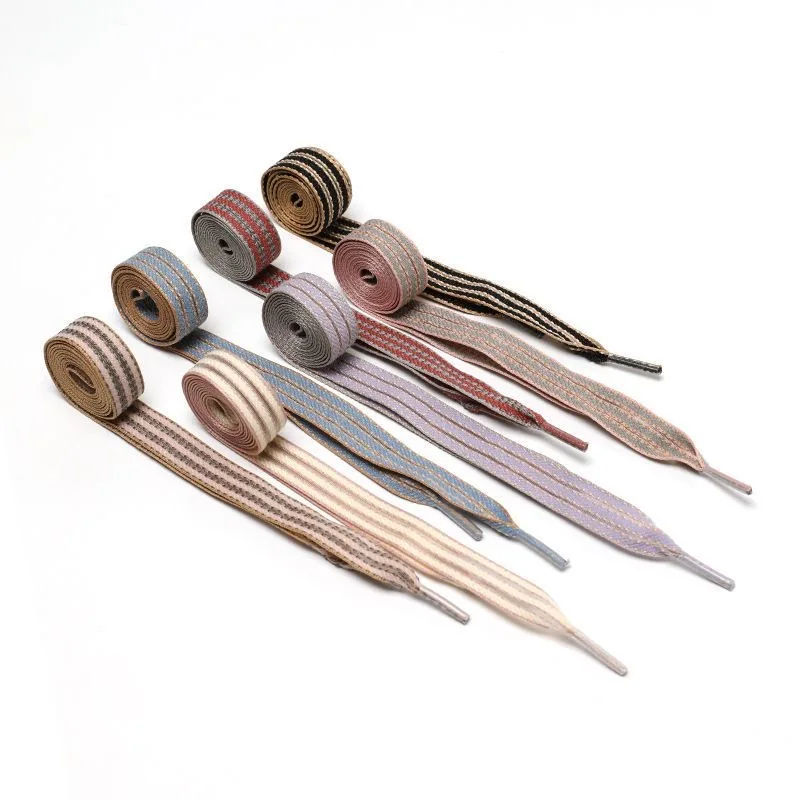 폭 1.5cm 크리에이티브 스트라이프 레드 그린 신발끈 트렌드 스포츠 캐주얼 DE 트레이닝 슈레이스 봄 여름 신발끈