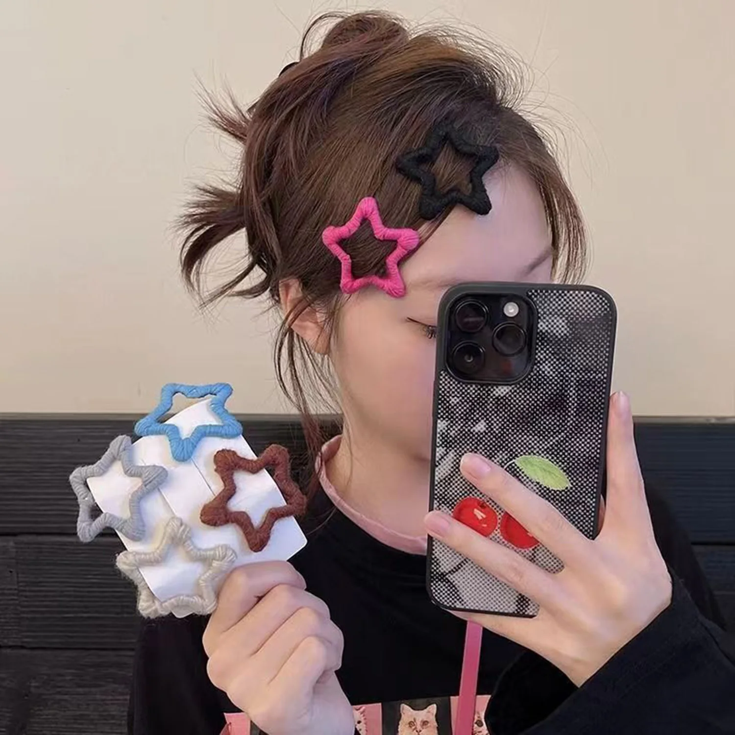 

Cute Star Shape Hairpins For Girls Fashion Plush Star Hair Clip Headdress Barrette Children BB Side Bang Clips Hair Accessories