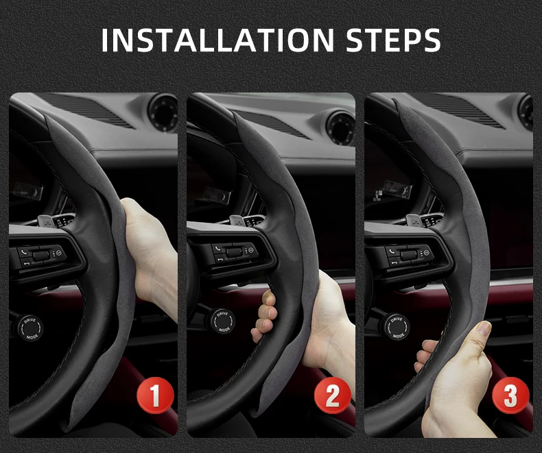 Passend für Hyundai Anti-Rutsch-Schnalle, segmentierter Wildleder-Lenkradbezug I30 Tucson I20 Accent I10 I40 Kona Ix35 Grand Elantra Solaris Creta Getz Mufasa Genesis Coupe Ix25 Santa – Detail 12