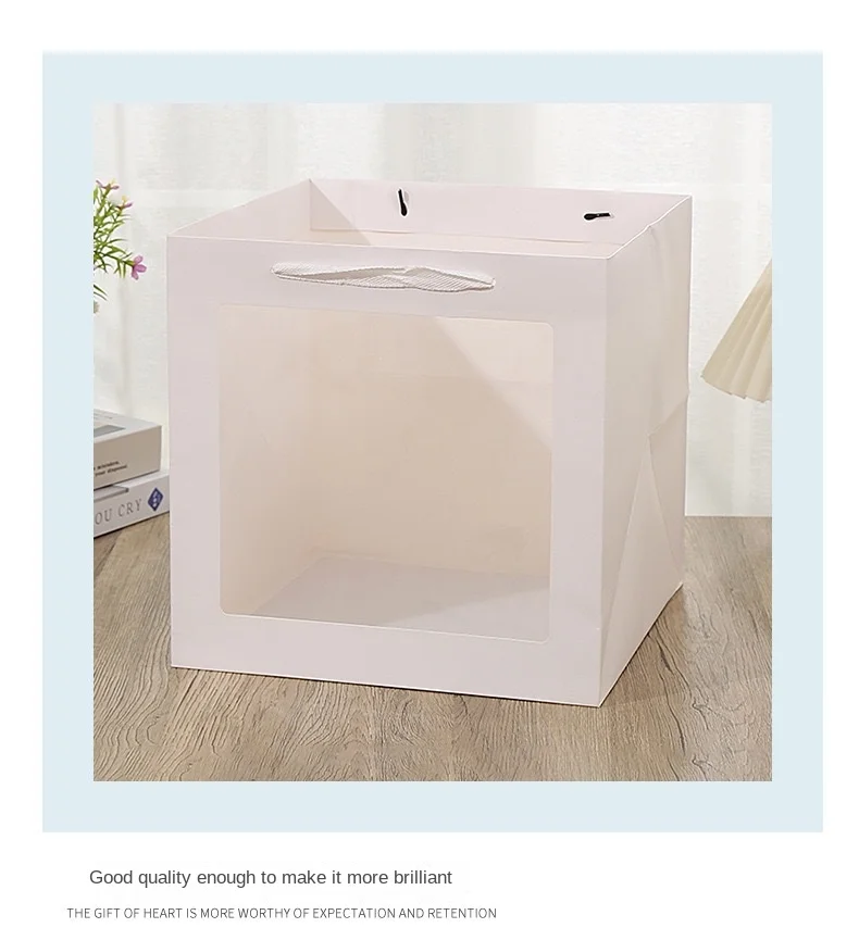 Creative Flower Tote Bag Portable Foldable Gift Box with Transparent Window, Elegant Pr... - SKU PPB02029 - UGI Packaging