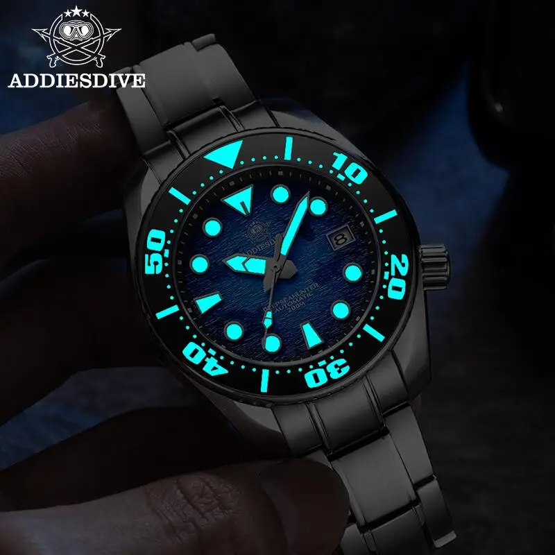 Mechanical Watch ADDIESDIVE Men Automatic Mechanical Watch AD2102 200m Waterproof BGW9 Super luminous relogios masculinos