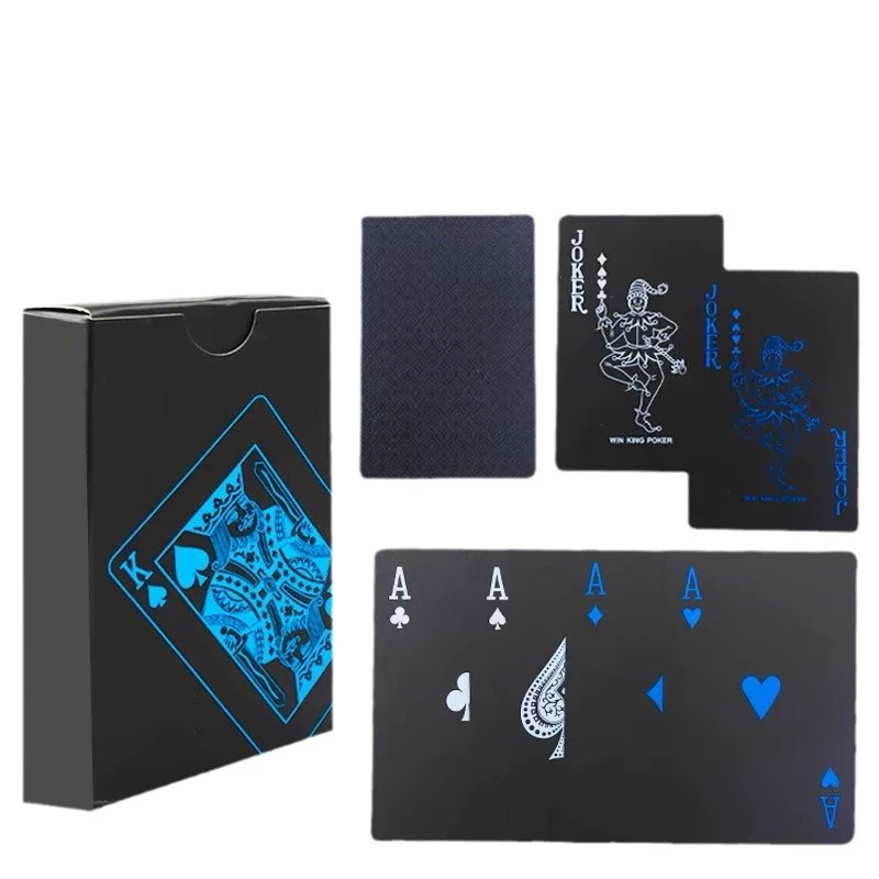 1 Set Black Foil Plated Poker Cards Waterproof Playing Card Limited Edition Collection Magic Poker Creative G playing cards,poker set