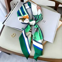 Long Silk Scarf Bag Tie Lady Neck Skinny Scarves Hairband Foulard Horse Print Brand Lady Neckerchief Ribbon 2021 Spring New 2
