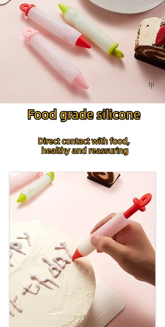 Penna Decorativa Per Dolci - 4 Penne Silicone Con 16 Beccucci Per Cioccolato E Glassa - Foto 8