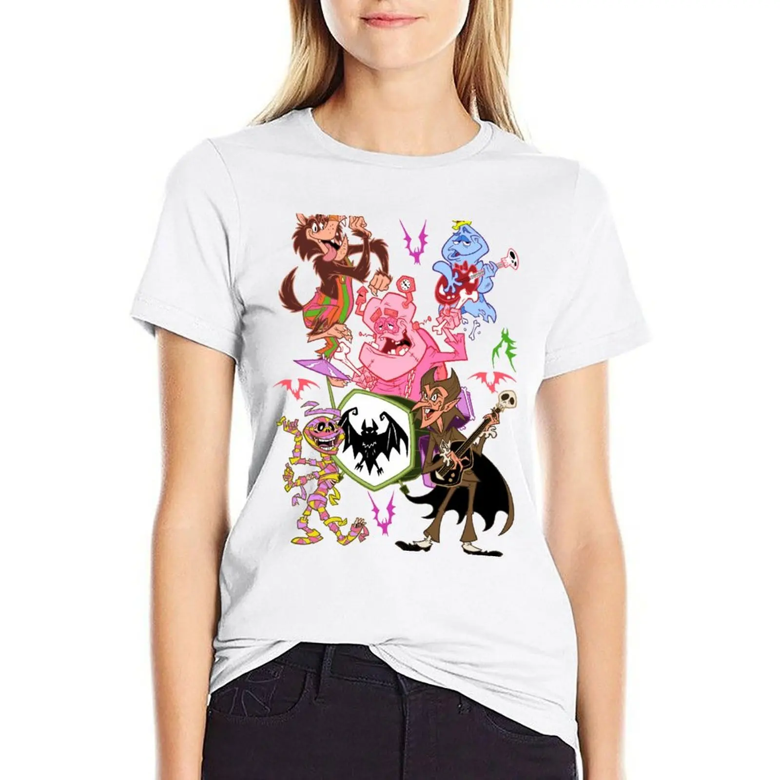 

THE CASTLE CREEPS T-shirt summer tops lady clothes Woman fashion
