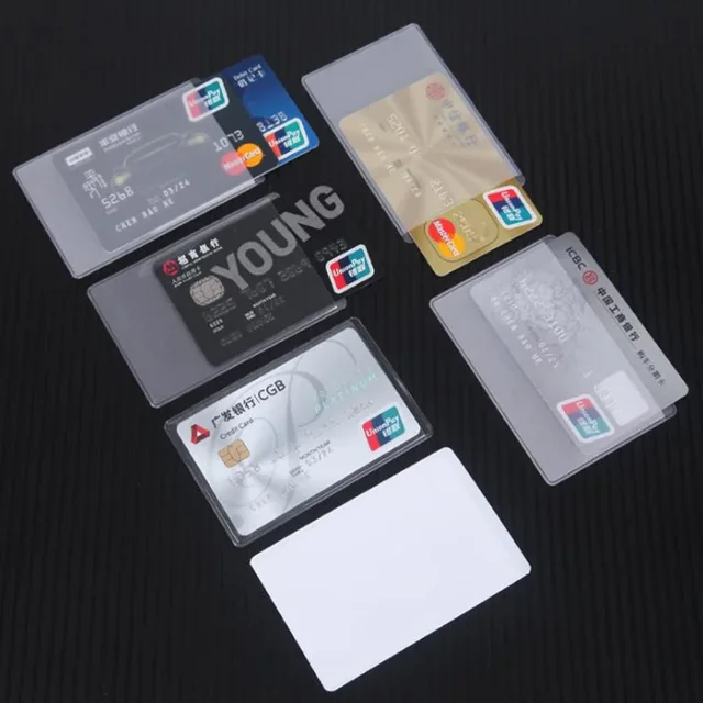 10pcs/set Transparnt Card Cover Protective Holder PVC Waterproof Credit ID Business Card Protection Document Id Badge Case 2