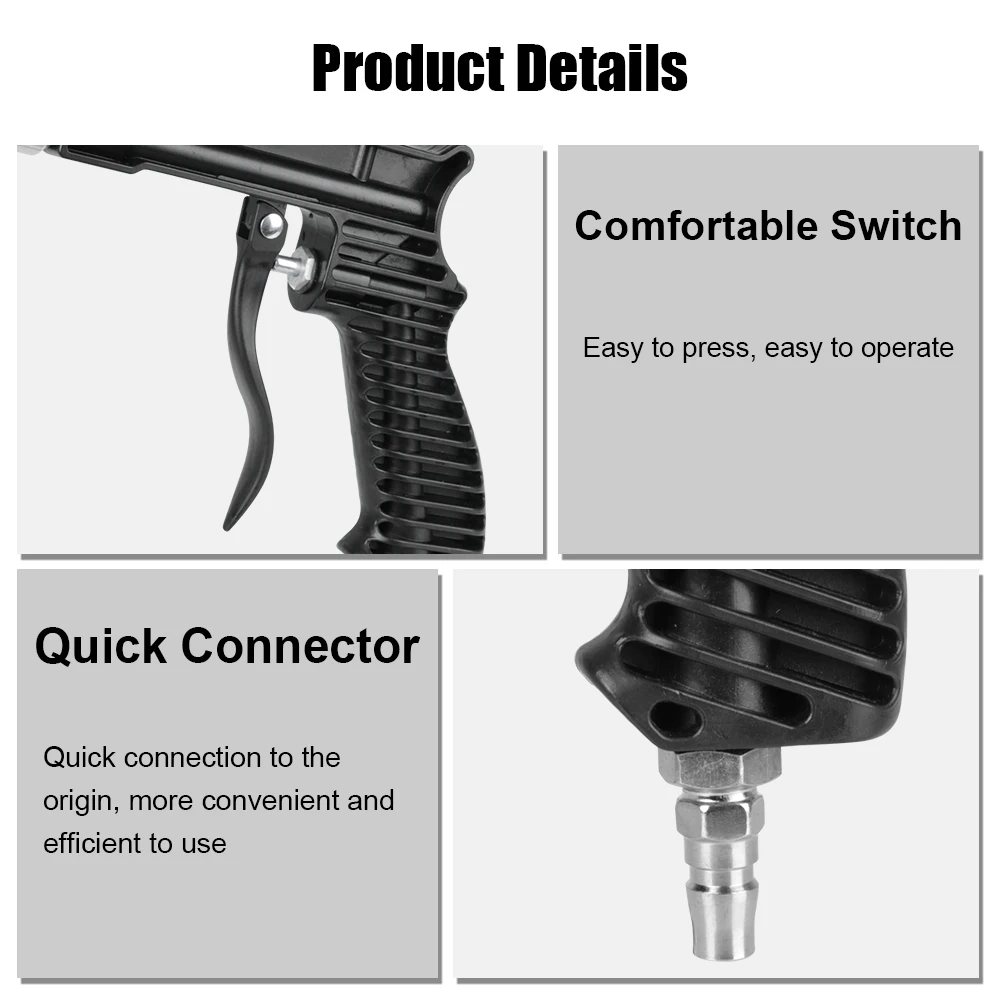 Adjustable Blasting Machine Gravity Sandblasting Gun Pneumatic Sandblasting Set Rust Blasting Device Pneumatic Blasting Gun Set 5