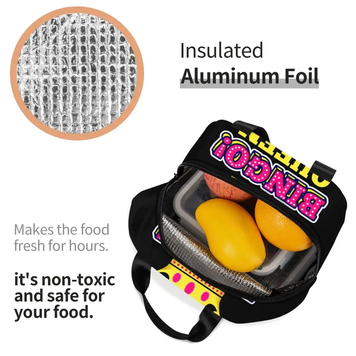 Bingo Queen Lunch Box Women Waterproof Thermal Cooler Food Insulated Lunch Bag Office Work Resuable Picnic Tote Bags 4
