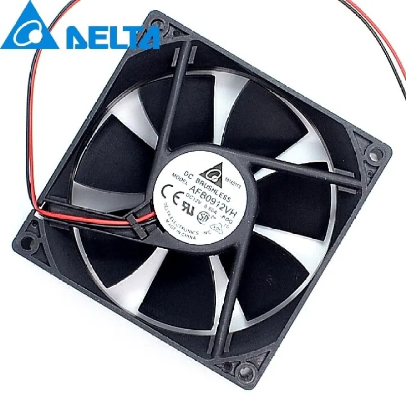 이중 볼 베어링 냉각 팬, 델타 90x90x25mm 풍량, 12V 0.60A AFB0912VH, 9cm 90mm, 9025, 신제품
