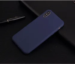 Vibrant Ultrathin Soft TPU Candy Color Cover Case for iPhone X XS (Navy Blue)