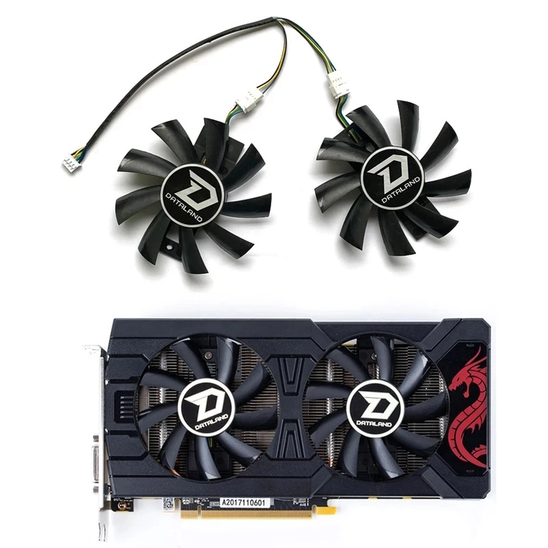 2pcs New 87mm GA92B2U RX570 GPU Cooler for Dataland RX 570 POWERCOLOR Radeon RX 470 570 Graphics Graphics Card Cooling