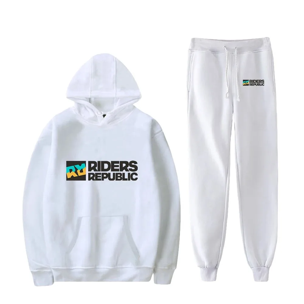 Riders Republic Merch Two Piece Set Unisex Hoodies Sweatpants 2022 Esporte Jogo Jovem Roupas Homens Terno das Mulheres 2024