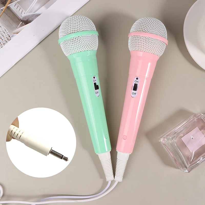 휴대용 휴대용 휴대용 마이크, 경량 노래 기계, 가정용 어린이 뮤지컬 장난감, 간편한 사용, 배터리 없음, 3.5mm 잭 유선 마이크