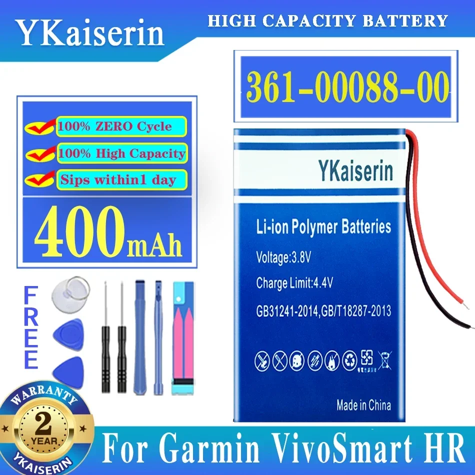 Batteria Ykaiserin 361-00088-00 400Mah Per Batterie Garmin Vivosmart Hr / Vivosmart Hr