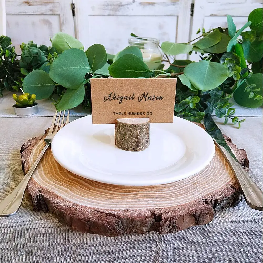 10 tree stump card holders 10 cards Wedding party decoration message cards place card holders