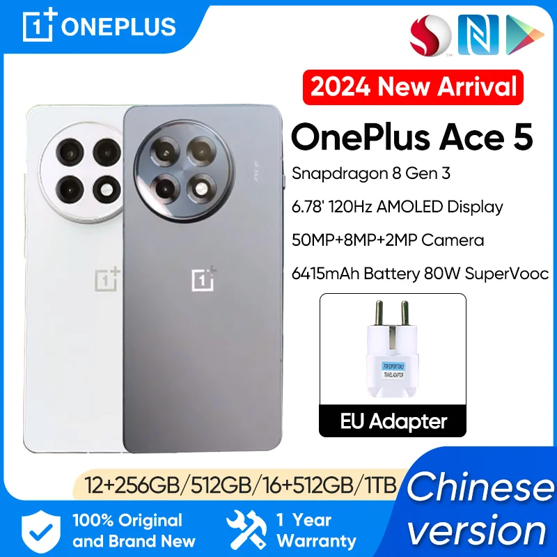 New Oneplus Ace 5 5G Smartphone Snapdragon 8 Gen 3 6.78