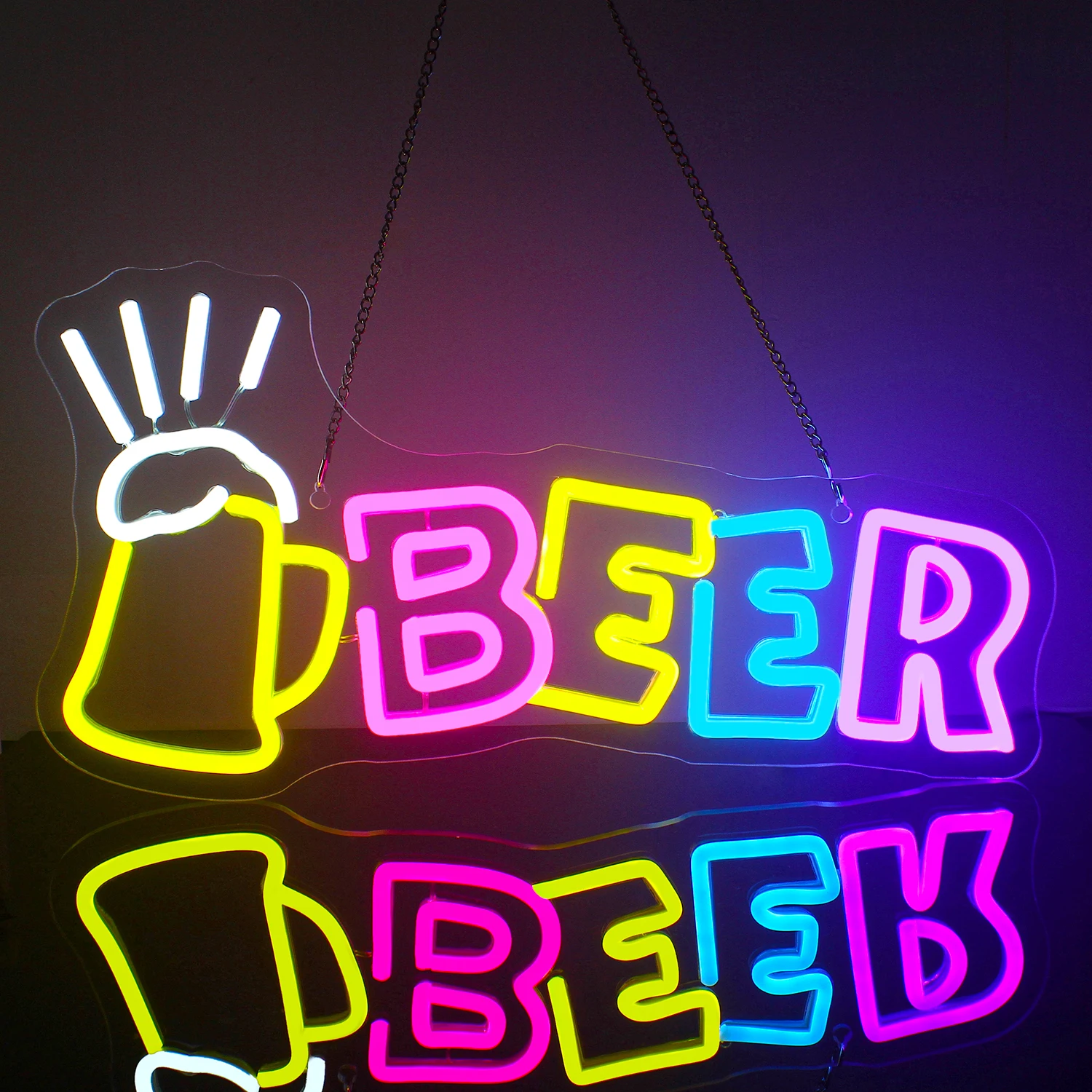 Color beer Neon Sign Led Lights Room Wall Decor USB Powered Aesthetic Decoration For Bedroom Bar Club Birthday Party Decoration