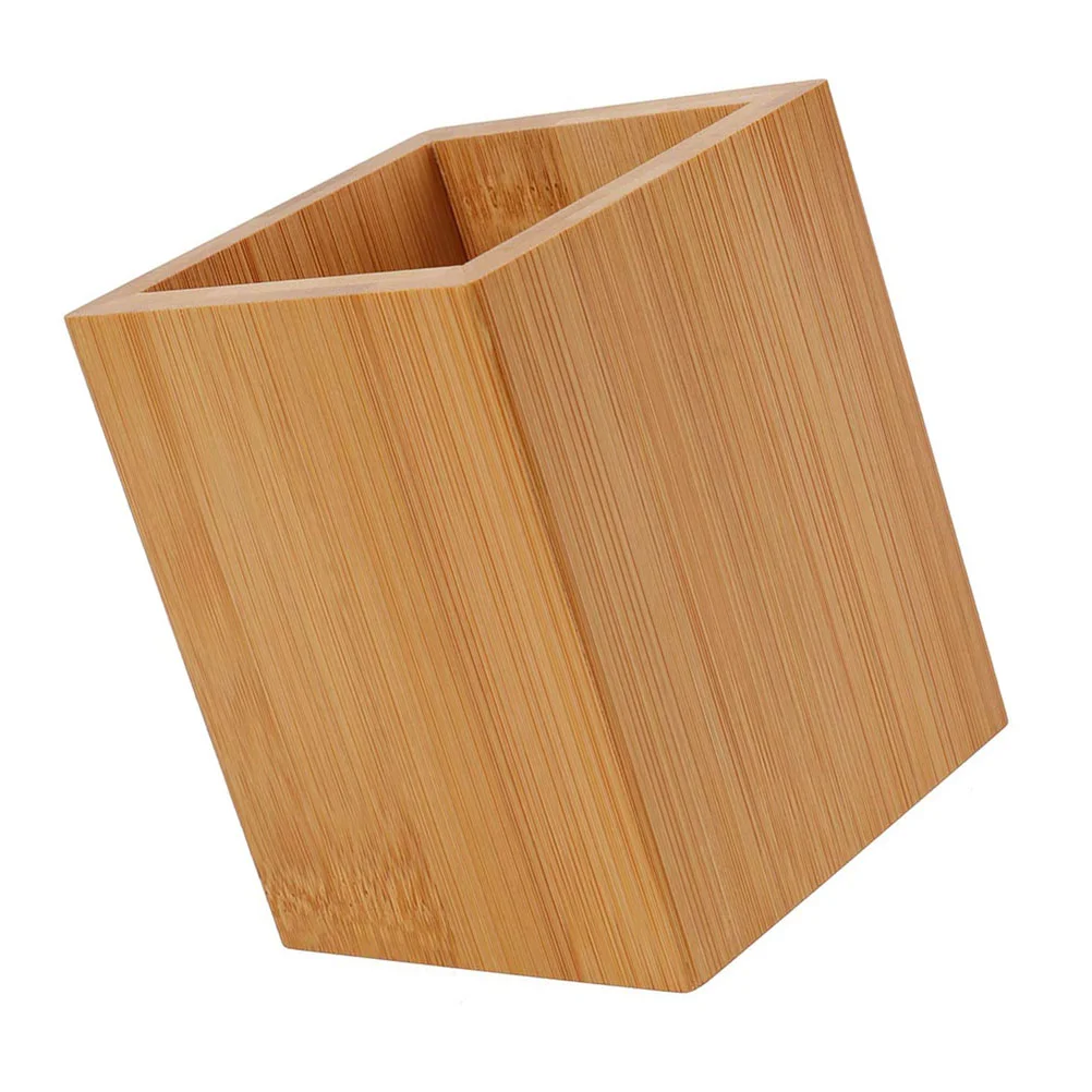 Bamboo and Wood Finishing Box Decor Pencil Holder Storage Bucket Desktop Stationery Container Case Decorative Basket