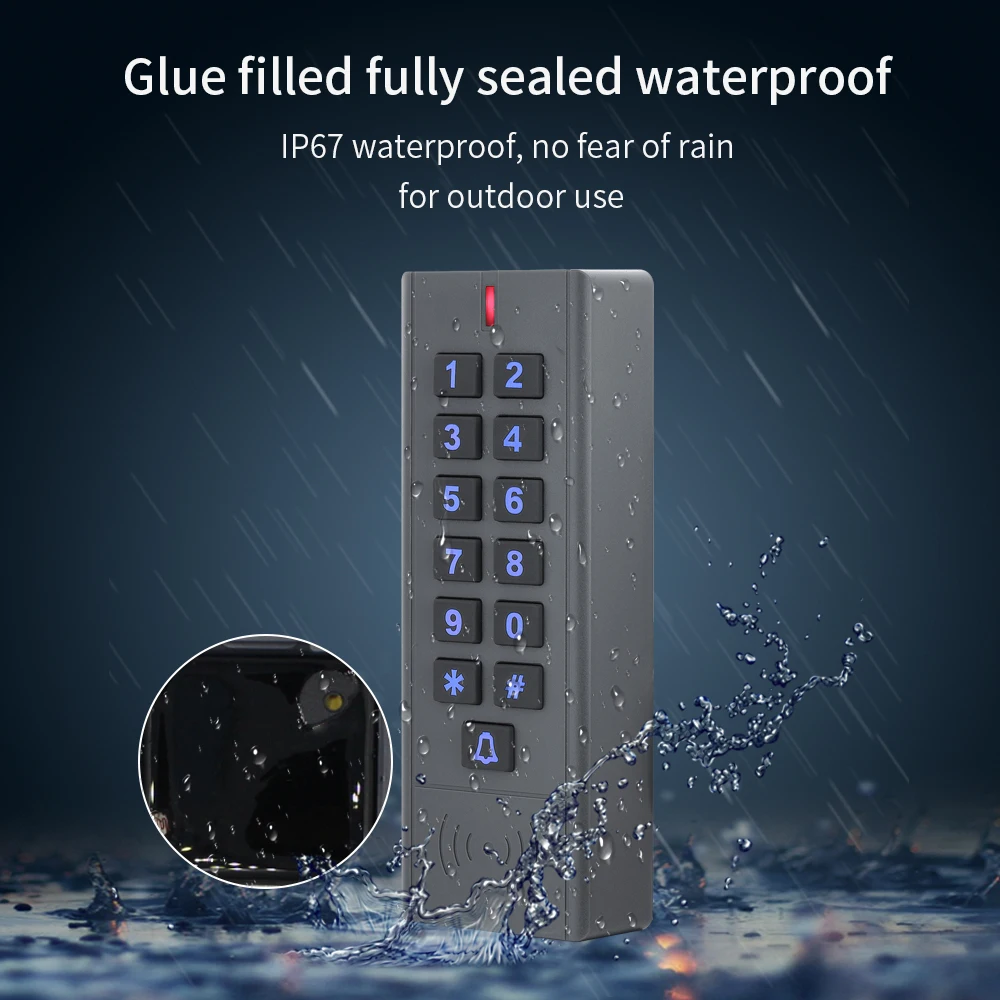 12V-24V Waterproof Wifi Tuya Access Control Keypad OTA Door Controller System RFID Keyboard WG26-44 56 58 APP Remote Door Opener access control keypad