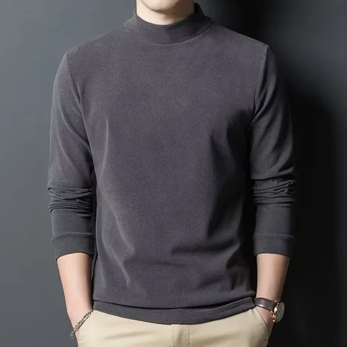 남성용 하프 터틀넥 보온 셔츠, 탄력 있는 양면 플리스 탑: 따뜻함과 편안함의 완벽한 조화 추천