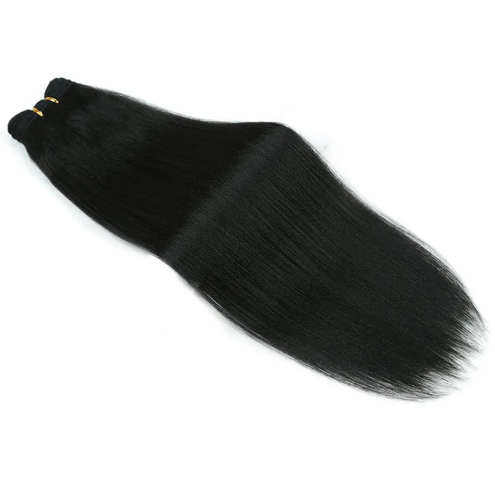 18 Inch Straight Hair Extensions for Women Ombre Hair Bundles Heat Resistant Fiber Weaving Synthetic Straight
