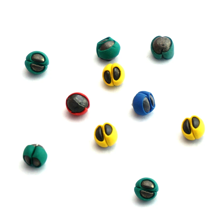 10pcs B 0.53g Round Split Shot Lead Combo Removable Fly Fishing