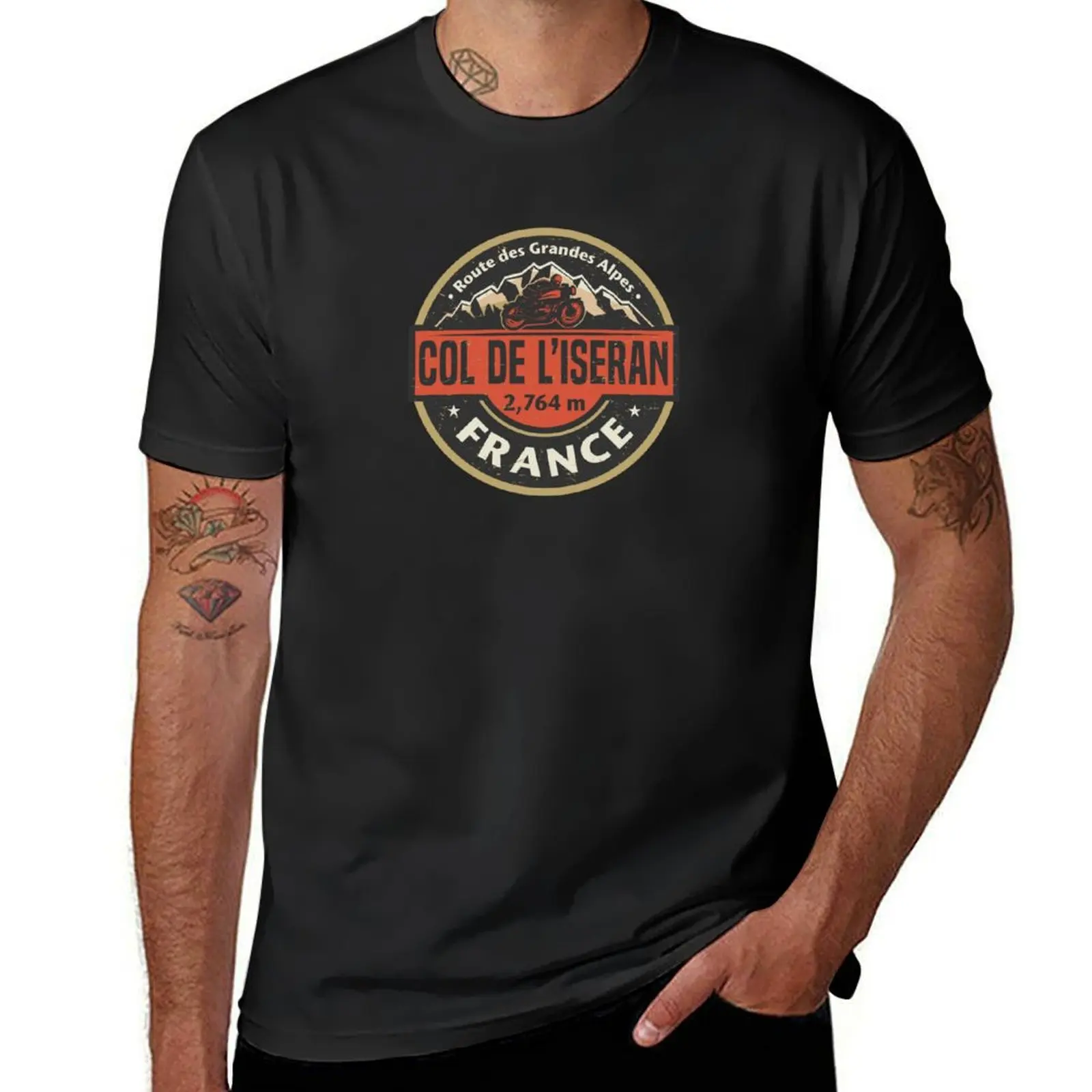 Camiseta con estampado de Ruta de los Grandes Alpes para hombre, camisa con estampado gráfico de pesos pesados, Col de l'Iseran