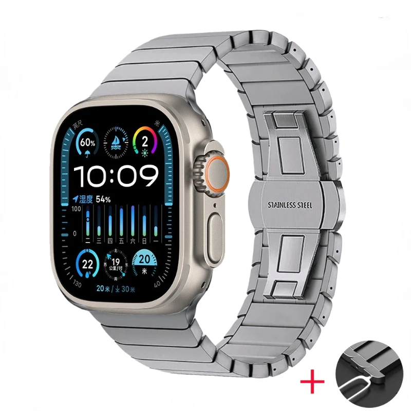 Elegant Stainless Steel Metal Link Watch Strap