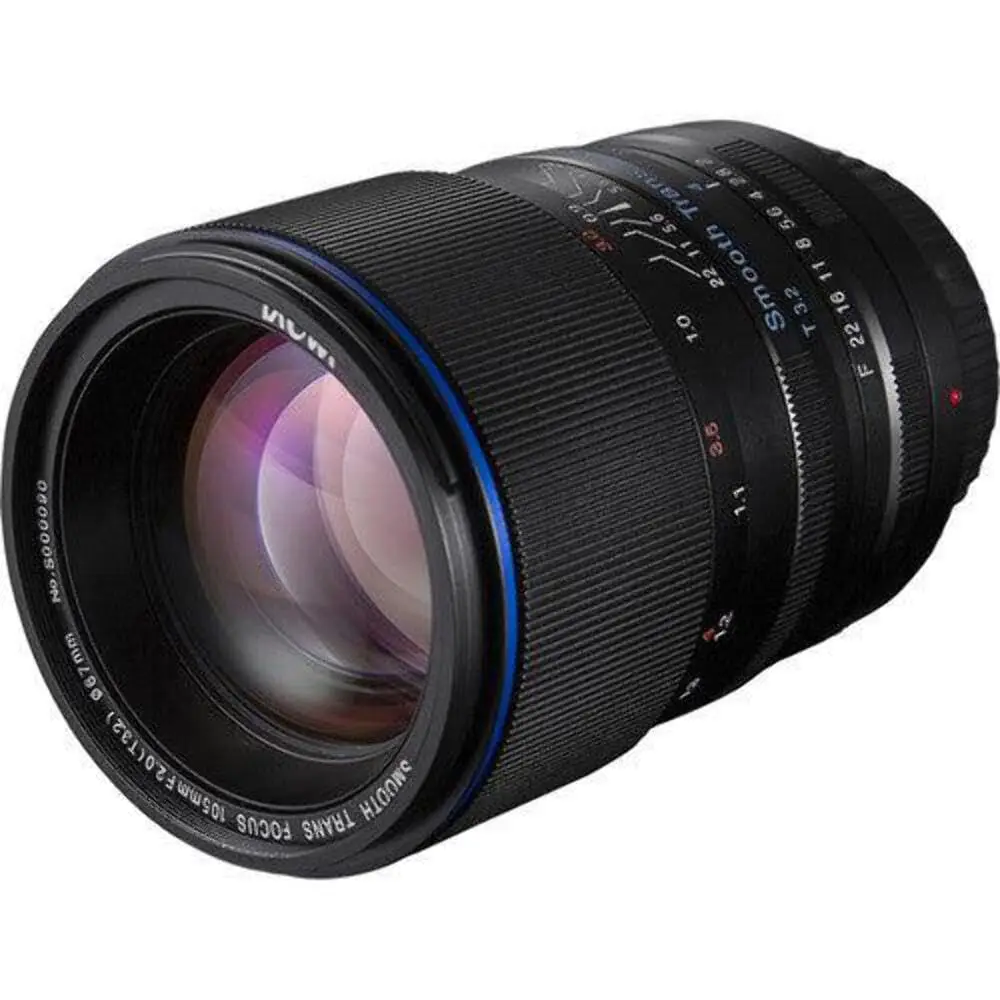 비너스 옵틱스 라오와 105mm f2 스무스 트랜스 포커스 렌즈 풀프레임 수동 초점 (캐논 EF,  A,  FE, 펜탁스 PK, 니콘 F 렌즈용)