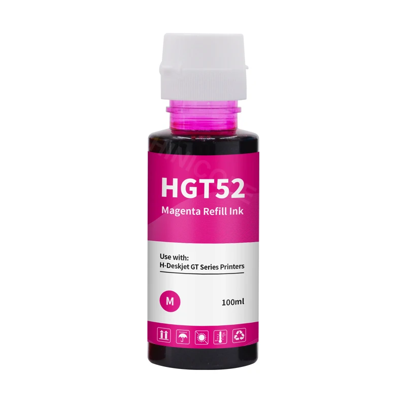 Hinicole GT51 GT52 Dye Ink Bottle For HP DeskJet GT 5810 5820 GT5810 GT5820 51 52 Tank 310 410 318 418 Inkjet Dye Ink Printer