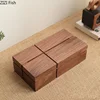 Cross Walnut Wood Tissue Boxes Household Paper Towel Case Living Room Coffee Table Removable Tissue Box Holder Home Decoration 1